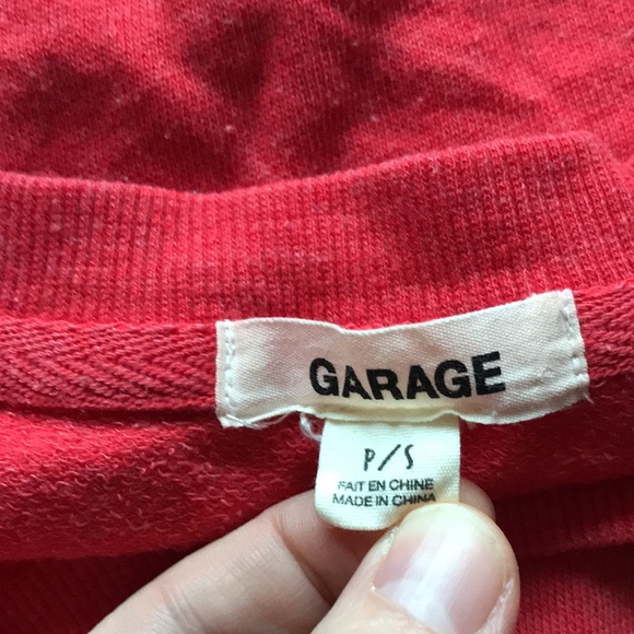 Garage Red Drop Shoulder cropped crewneck sweatshirt - Picture 3 of 5
